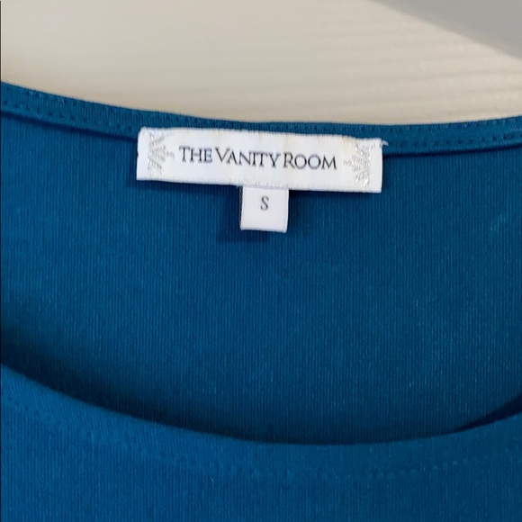 Ruched Asymmetrical Teal Dress - Picture 1 of 4